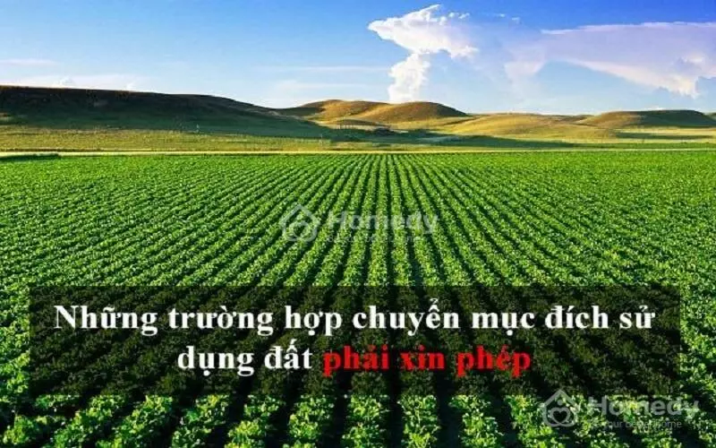 Các trường hợp chuyển mục đích sử dụng đất phải xin phép