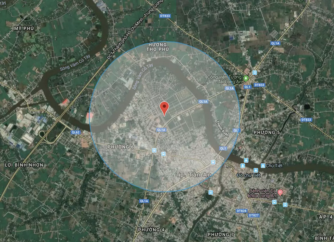 Vị trí dự án từ google map vệ tinh