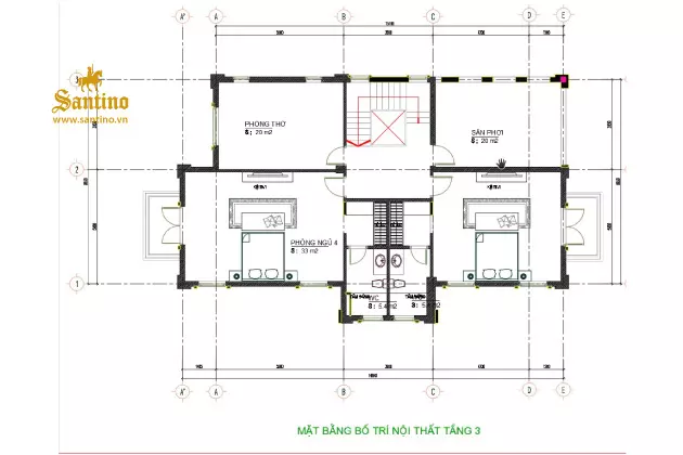 Mặt bằng nội thất tầng 2