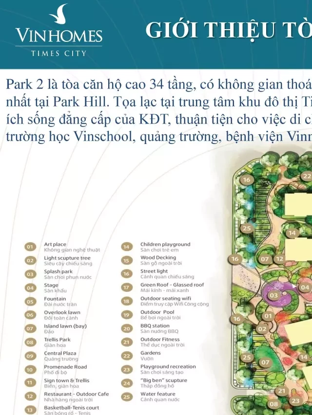   Bán căn hộ Park 2 Times City: Thoải mái sống trong không gian xanh và hiện đại