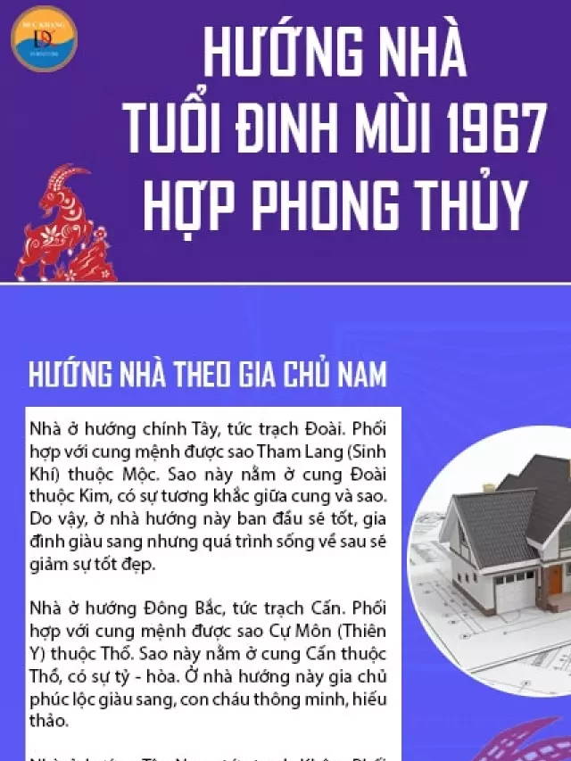   Hướng nhà tuổi Đinh Mùi 1967: Cát-xê phong thủy mang tài lộc